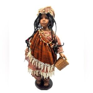 Vintage Goldenvale Laurie Porcelain Native American Doll W/ COA